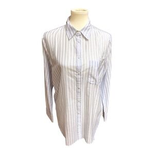 NWT Ann Taylor Blue and White Button Down Shirt